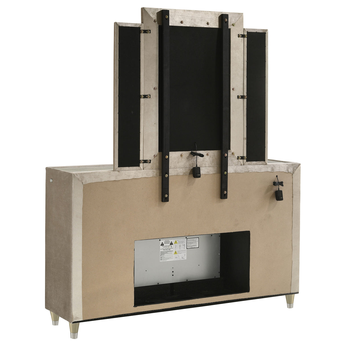 Lorient LED Dresser with LED Mirror and Flame Visualizer - Furniture World