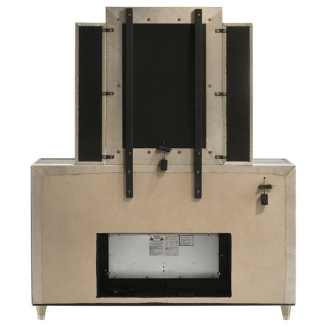 Lorient LED Dresser with LED Mirror and Flame Visualizer - Furniture World