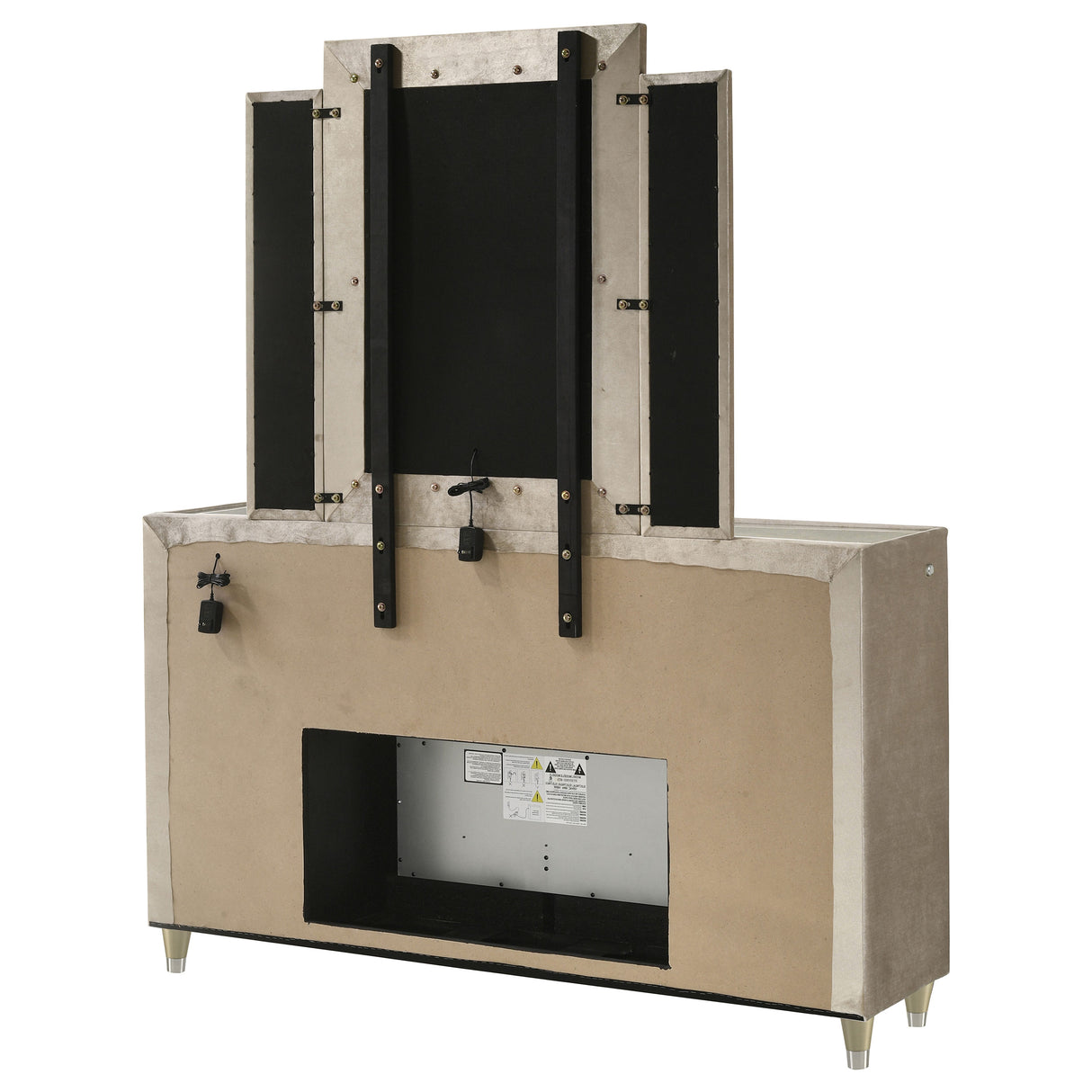 Lorient LED Dresser with LED Mirror and Flame Visualizer - Furniture World