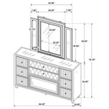 Lorient LED Dresser with LED Mirror and Flame Visualizer - Furniture World