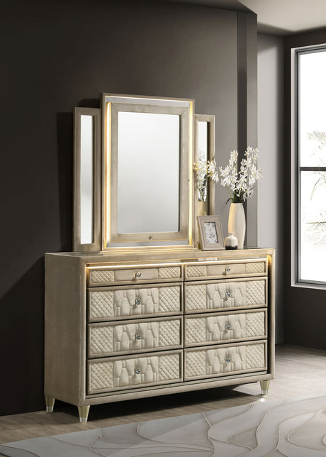 Lorient LED Dresser with LED Mirror - Furniture World
