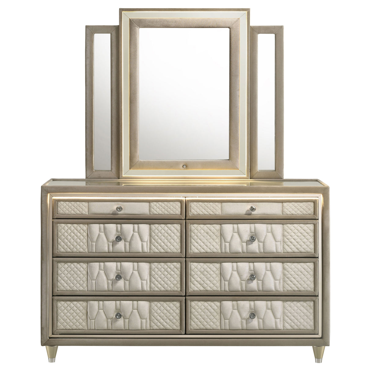 Lorient LED Dresser with LED Mirror - Furniture World
