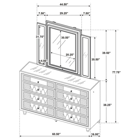 Lorient LED Dresser with LED Mirror - Furniture World