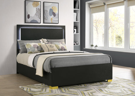 Marceline Panel Bed with LED Lighting - Furniture World
