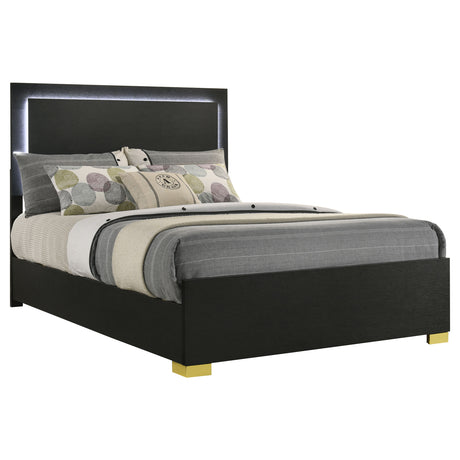 Marceline Panel Bed with LED Lighting - Furniture World