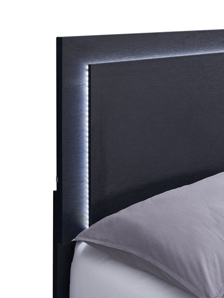 Marceline Panel Bed with LED Lighting - Furniture World