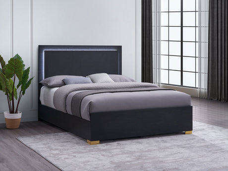 Marceline Panel Bed with LED Lighting - Furniture World