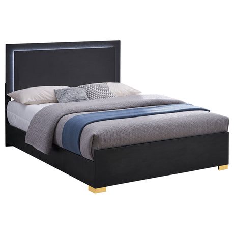 Marceline Panel Bed with LED Lighting - Furniture World