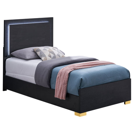 Marceline Panel Bed with LED Lighting - Furniture World