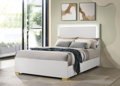 Marceline Panel Bed with LED Lighting - Furniture World