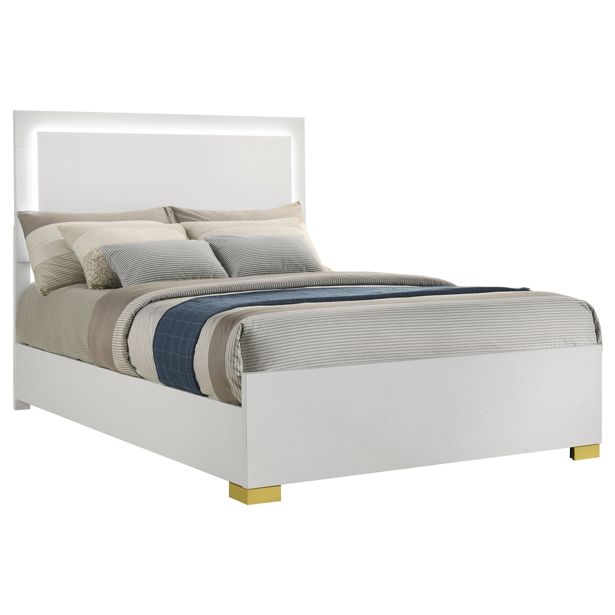 Marceline Panel Bed with LED Lighting - Furniture World