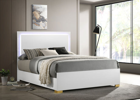 Marceline Panel Bed with LED Lighting - Furniture World