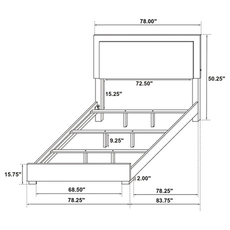 Marceline Panel Bed with LED Lighting - Furniture World