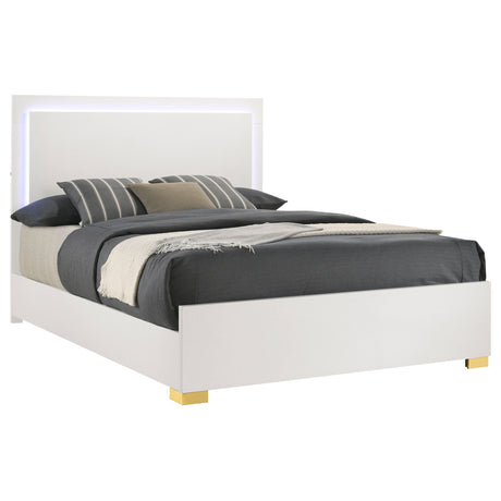 Marceline Panel Bed with LED Lighting - Furniture World