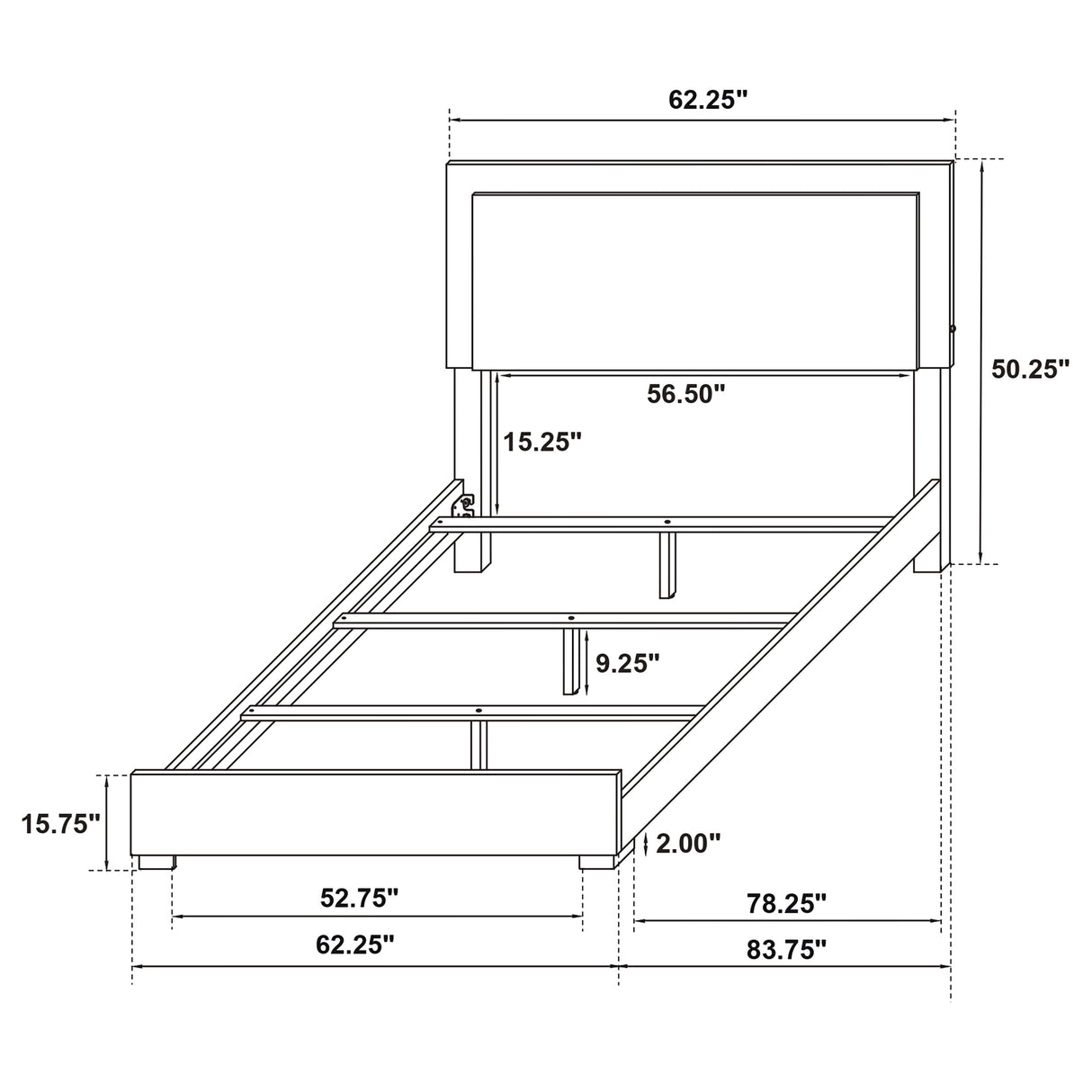 Marceline Panel Bed with LED Lighting - Furniture World