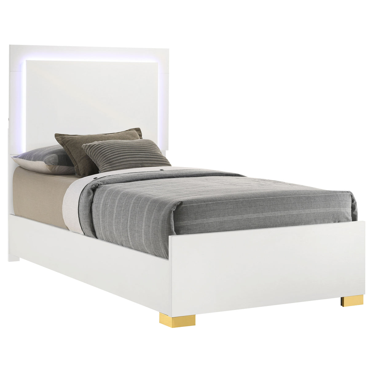 Marceline Panel Bed with LED Lighting - Furniture World