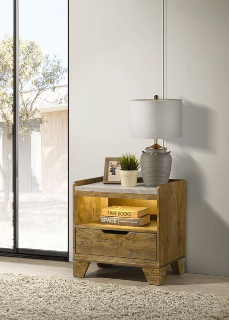 Henderson Nightstand with LED Lighting - Furniture World