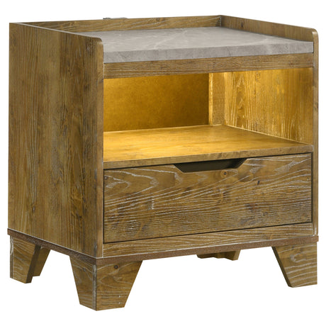 Henderson Nightstand with LED Lighting - Furniture World