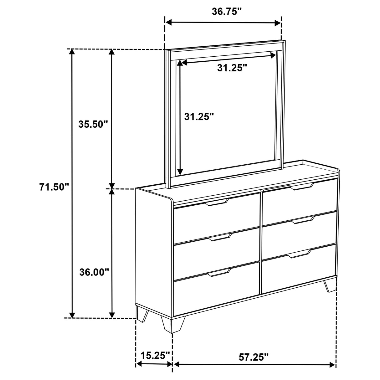Henderson Dresser with Mirror - Furniture World