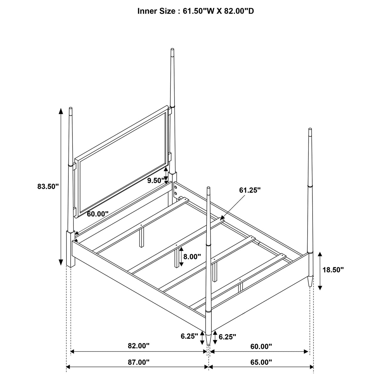 Emberlyn Four-Poster Panel Bed