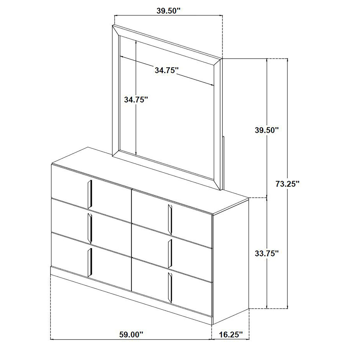 Ines Dresser with Mirror - Furniture World