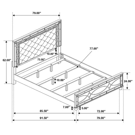 Gunnison Panel Bed with LED Lighting - Furniture World