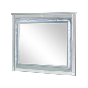Gunnison Dresser Mirror with LED Lighting Silver Metallic - Furniture World