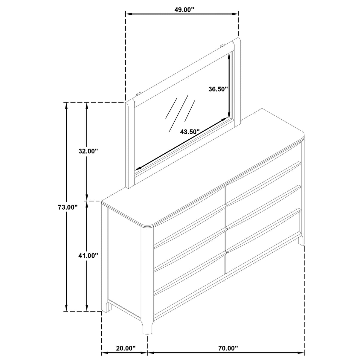 Maderia Dresser with Mirror - Furniture World