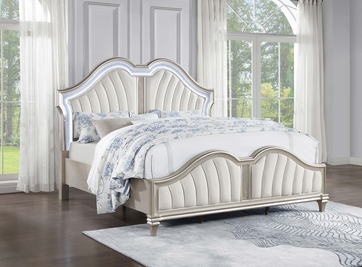 Evangeline Panel Bed with LED Lighting - Furniture World