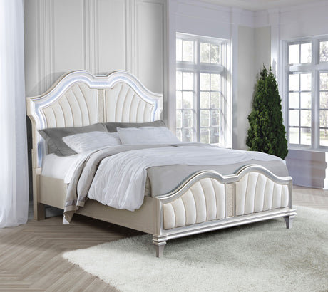 Evangeline Panel Bed with LED Lighting - Furniture World
