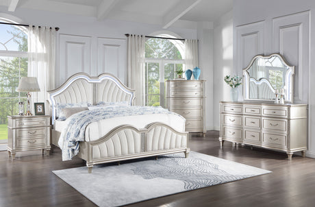 Evangeline Panel Bed with LED Lighting - Furniture World