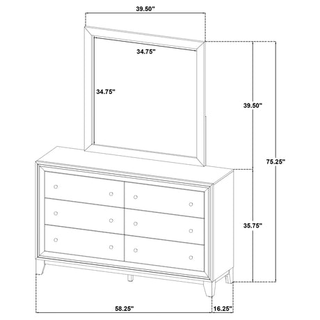 Welsley Dresser with Mirror - Furniture World