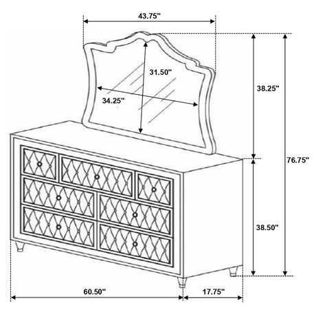 Antonella Dresser with Mirror - Furniture World