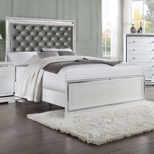 Eleanor Upholstered Tufted Bed White - Furniture World