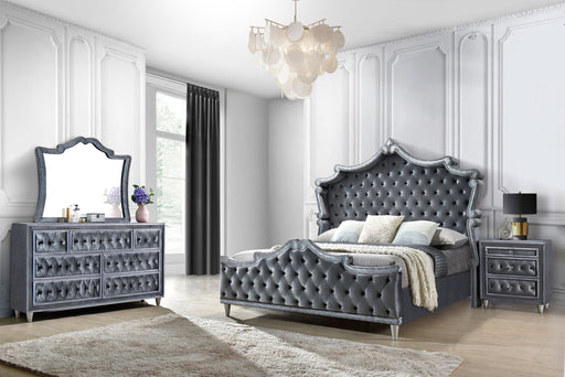 Antonella 4-Piece Queen Upholstered Tufted Bedroom Set Grey - Furniture World