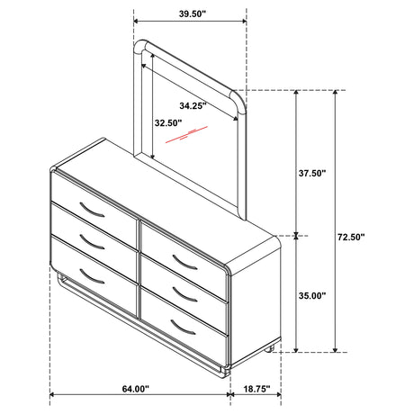 Amsbury Dresser with Mirror - Furniture World