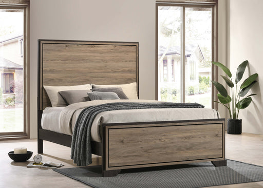 Baker Panel Bed Brown and Light Taupe - Furniture World