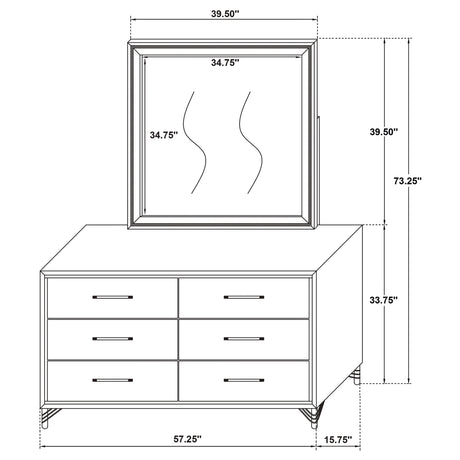 Lucia Dresser with Mirror - Furniture World
