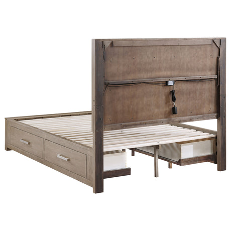 Kenora Panel Platform Storage Bed with LED Lighting - Furniture World