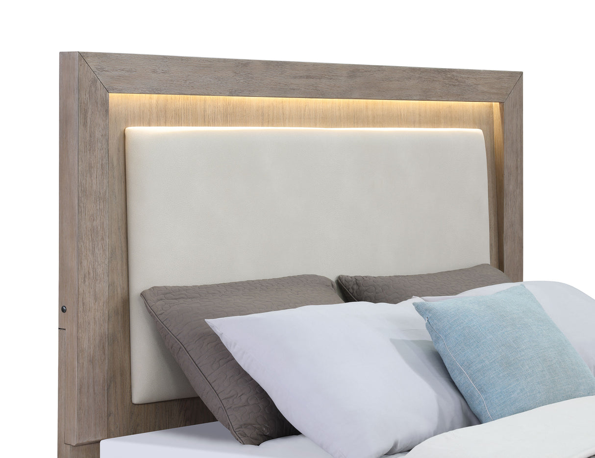Kenora Panel Platform Storage Bed with LED Lighting - Furniture World