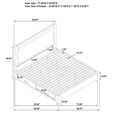 Kenora Panel Platform Storage Bed with LED Lighting - Furniture World