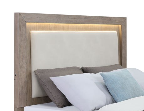 Kenora Panel Platform Storage Bed with LED Lighting - Furniture World