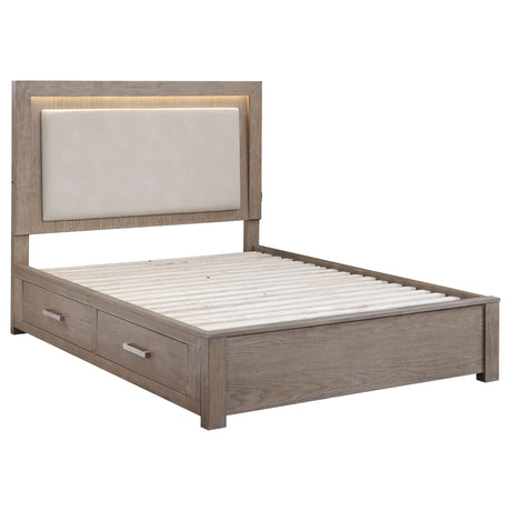 Kenora Panel Platform Storage Bed with LED Lighting - Furniture World