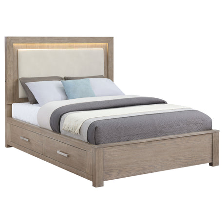 Kenora Panel Platform Storage Bed with LED Lighting - Furniture World