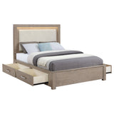 Kenora Panel Platform Storage Bed with LED Lighting - Furniture World