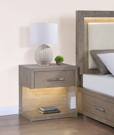 Kenora Nightstand with LED Lighting - Furniture World