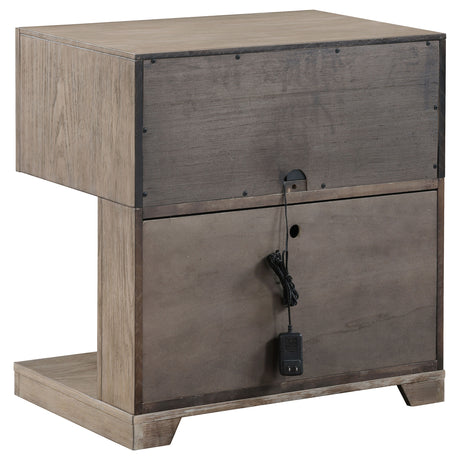 Kenora Nightstand with LED Lighting - Furniture World