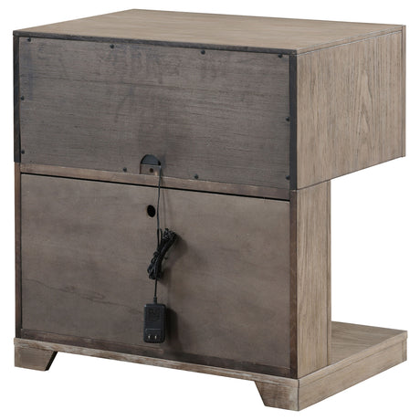 Kenora Nightstand with LED Lighting - Furniture World