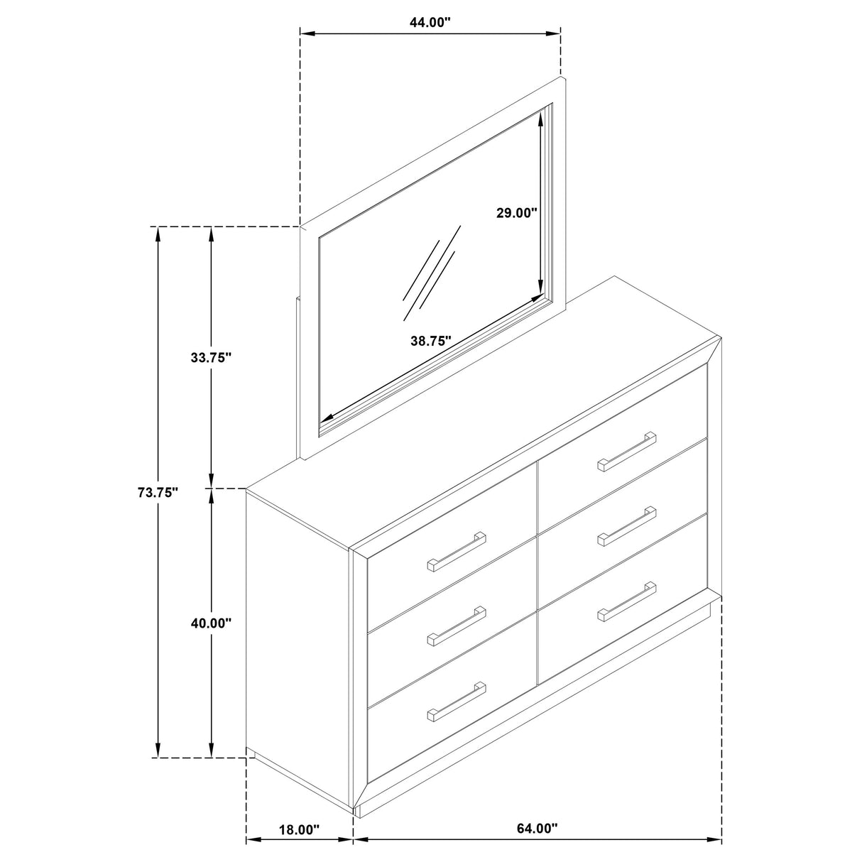 Kenora Dresser with Mirror - Furniture World