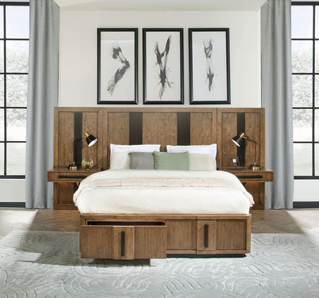 Terrace Wall Panel Platform Storage Bed with Attached Nightstands - Furniture World